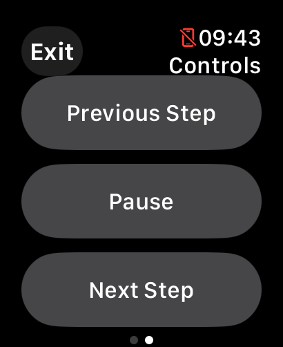 Watch Simply 5K App showing control screen